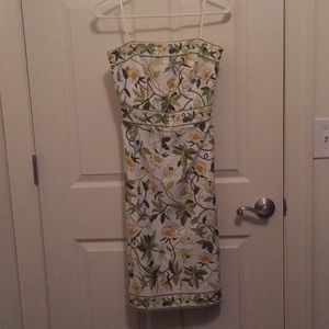 Floral strapless formal dress